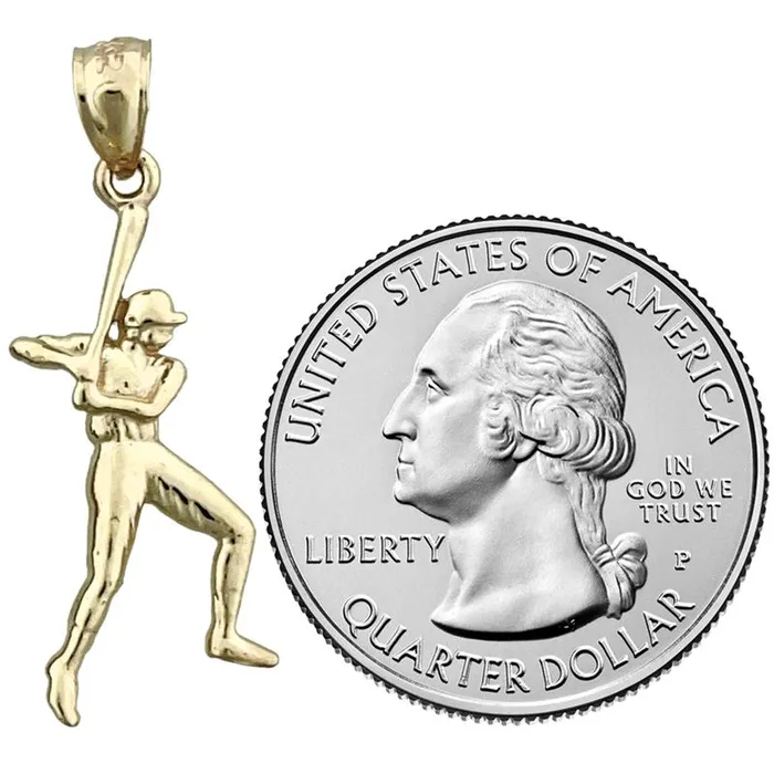 PreStyled Sets Goldia 14K Gold Baseball Player Pendant
