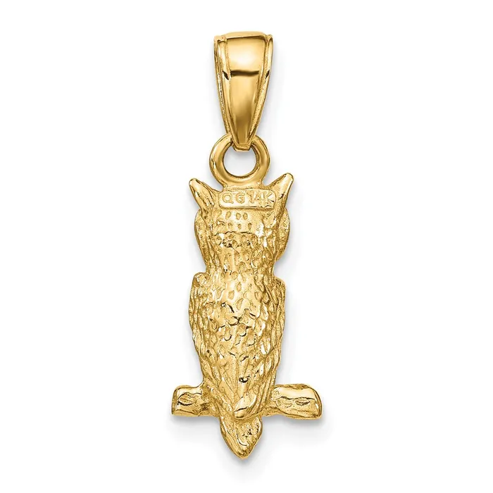 PreStyled Sets Goldia 14k Yellow Gold 3D Owl Pendant
