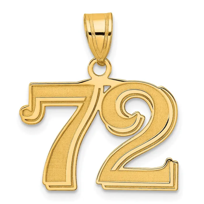 PreStyled Sets Goldia 14k Yellow Gold Polished Etched Number 72 Pendant