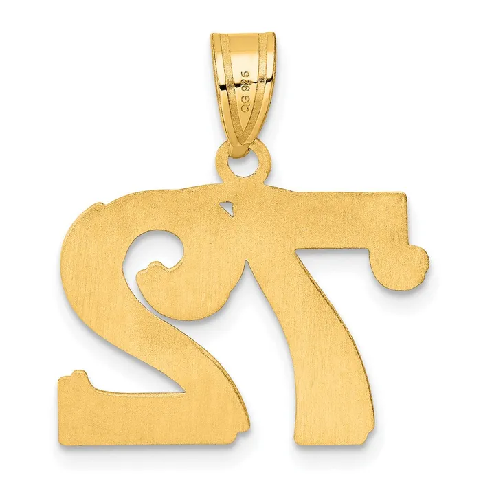 PreStyled Sets Goldia 14k Yellow Gold Polished Etched Number 72 Pendant