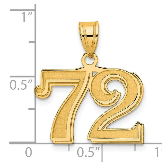 PreStyled Sets Goldia 14k Yellow Gold Polished Etched Number 72 Pendant