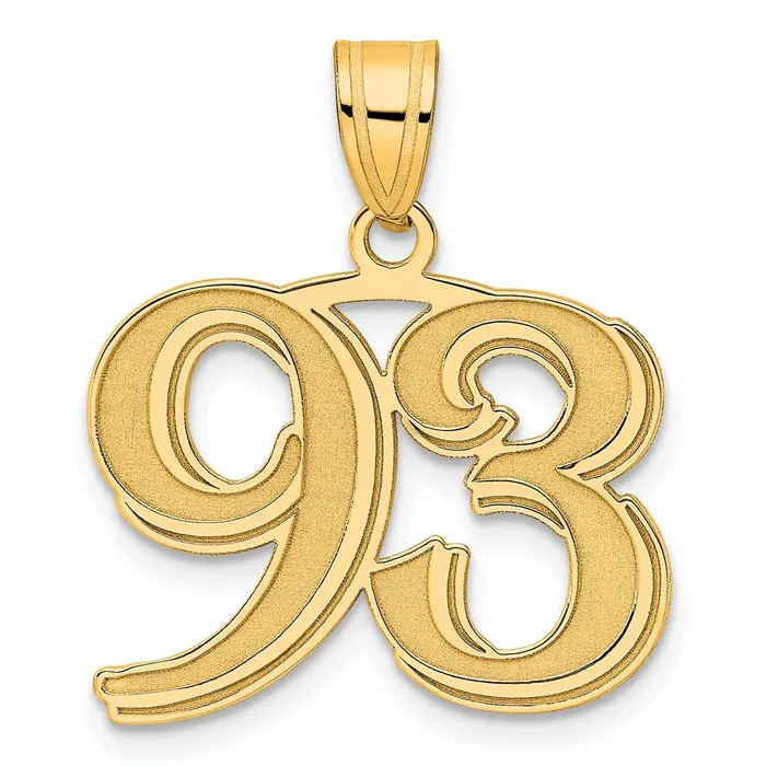 PreStyled Sets Goldia 14k Yellow Gold Polished Etched Number 93 Pendant