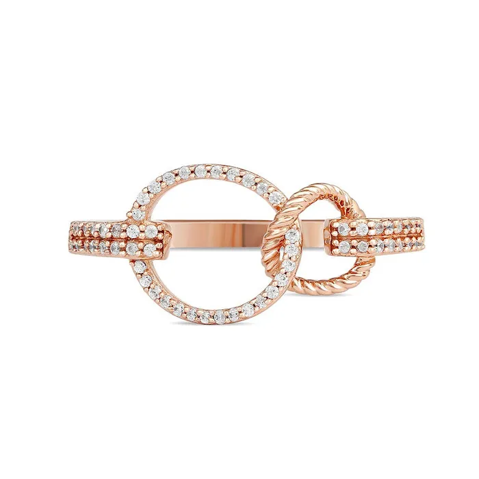 Rings 017 CT TW Natural Diamond Interlocking Circle and Rope Ring in Solid 10K Rose Gold Goldia Rings 017 CT TW Natural Diamond Interlocking Circle and Rope Ring in Solid 10K Rose Gold Goldia