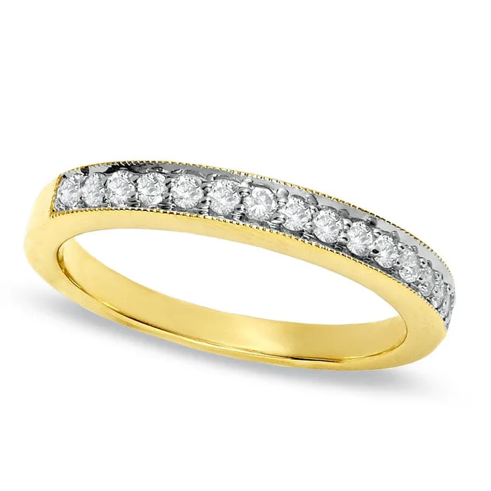 Rings 025 CT TW Natural Diamond Stackable Band in Solid 14K Gold Goldia