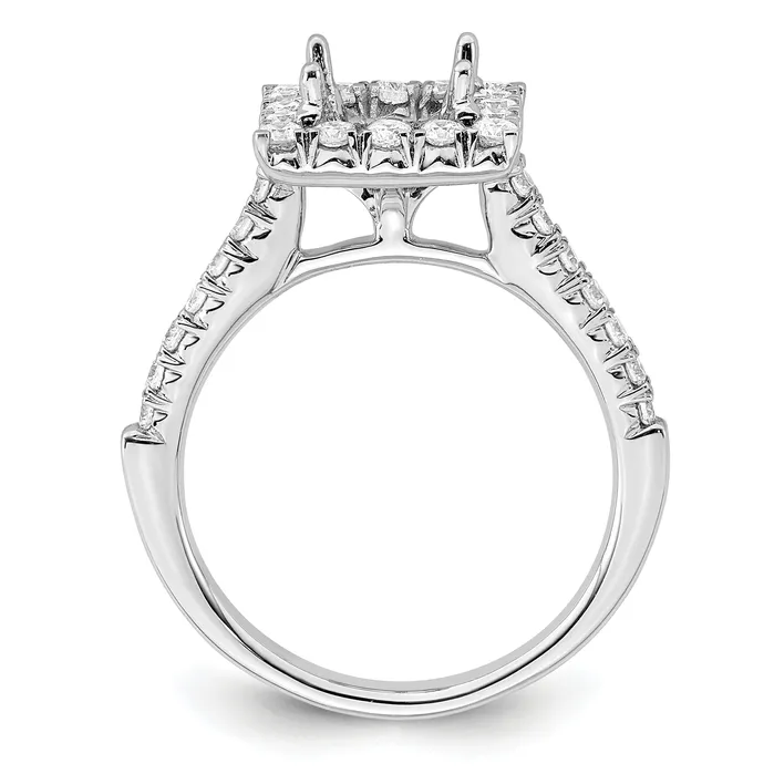 Rings 150ct CZ Solid Real 14K White Gold Square Halo Engagement Ring Goldia
