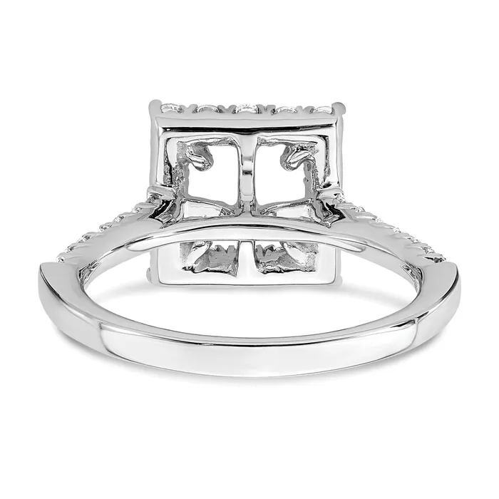 Rings 150ct CZ Solid Real 14K White Gold Square Halo Engagement Ring Goldia