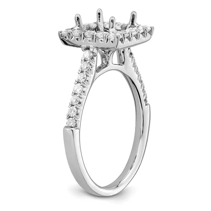 Rings 150ct CZ Solid Real 14K White Gold Square Halo Engagement Ring Goldia
