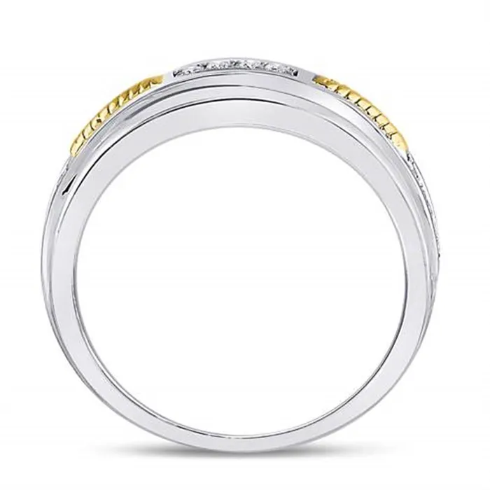 Rings 10k Twotone Gold Round Diamond Wedding Band Ring 15 Cttw gndatlanta