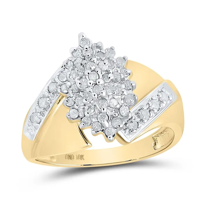 Rings 10k Yellow Gold Round Diamond Cluster Ring 12 Cttw gndatlanta