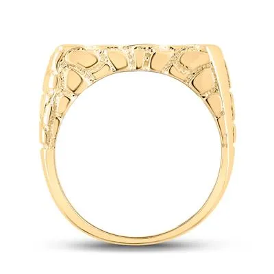 Rings 10k Yellow Gold Round Diamond Nugget Fashion Ring 12 Cttw gndatlanta