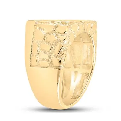 Rings 10k Yellow Gold Round Diamond Nugget Fashion Ring 12 Cttw gndatlanta