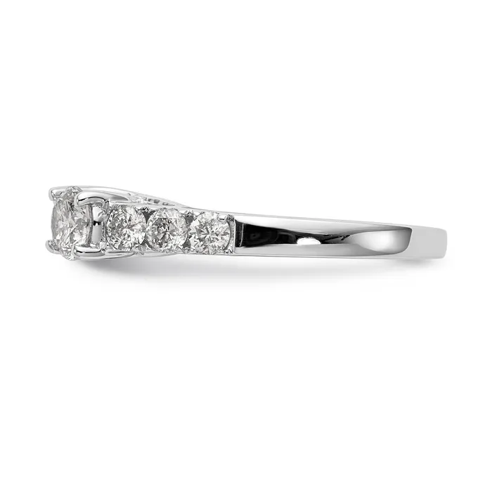 Rings 14K White Gold 3 Stone Diamond Peg Set CZ Engagement Ring Goldiacom