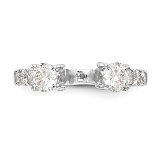 Rings 14K White Gold 3 Stone Diamond Peg Set CZ Engagement Ring Goldiacom