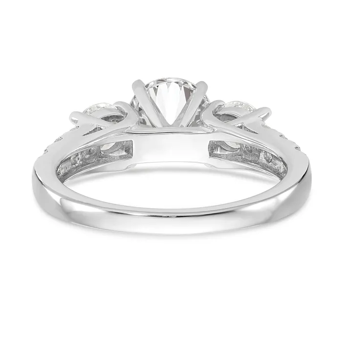 Rings 14K White Gold 3 Stone Diamond Peg Set CZ Engagement Ring Goldiacom
