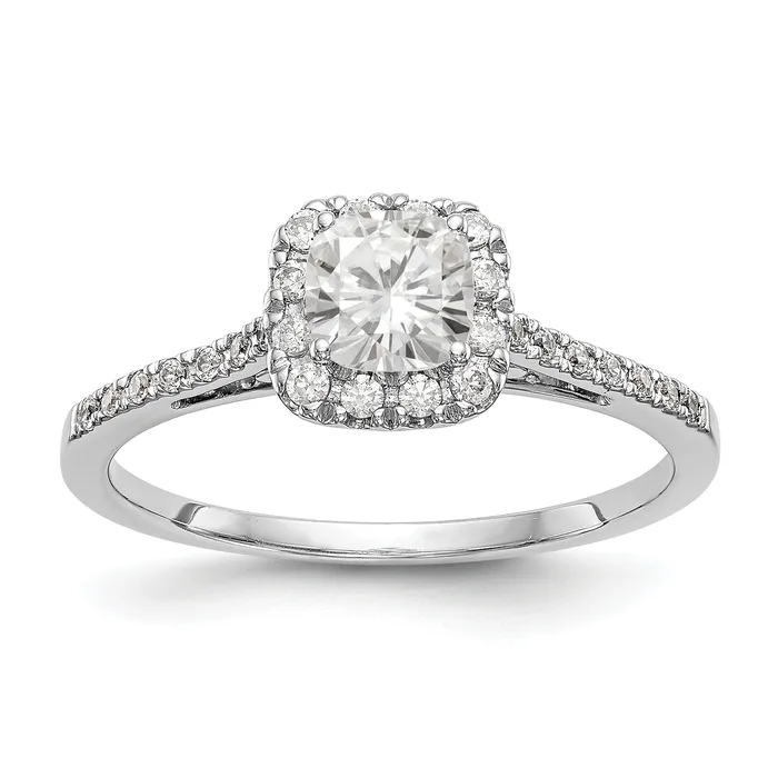 Rings 14k White Gold Cushion Halo Simulated Diamond Engagement Ring Goldiacom