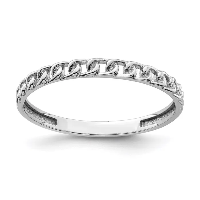 Rings 14K White Gold Link Design Ring Goldia