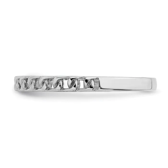 Rings 14K White Gold Link Design Ring Goldia