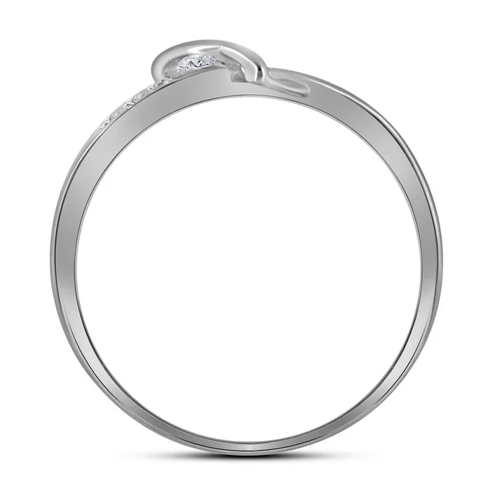 Rings 14k White Gold Round Diamondaccent Twotone Heart Band Ring 120 Cttw gndatlanta