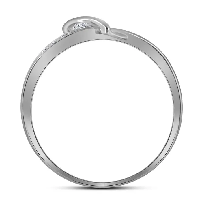 Rings 14k White Gold Round Diamondaccent Twotone Heart Band Ring 120 Cttw gndatlanta