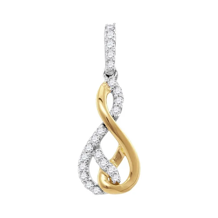 Rings gndatlanta 10k Twotone Gold Round Diamond Fashion Pendant 13 Cttw