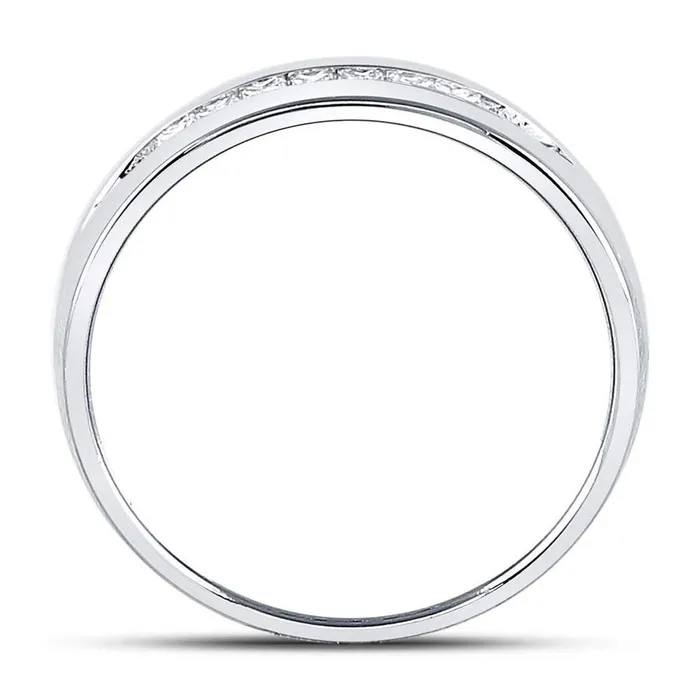 Rings gndatlanta 14k White Gold Princess Diamond Wedding Band Ring 14 Cttw
