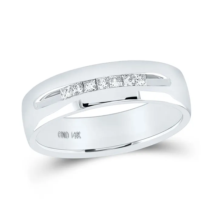 Rings gndatlanta 14k White Gold Princess Diamond Wedding Band Ring 14 Cttw