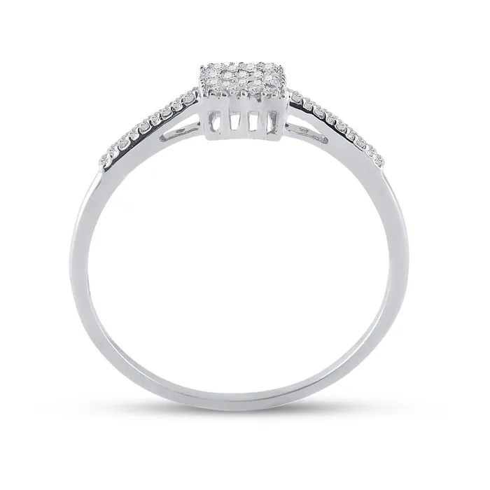 Rings gndatlanta 14k White Gold Round Diamond Square Cluster Ring 120 Cttw