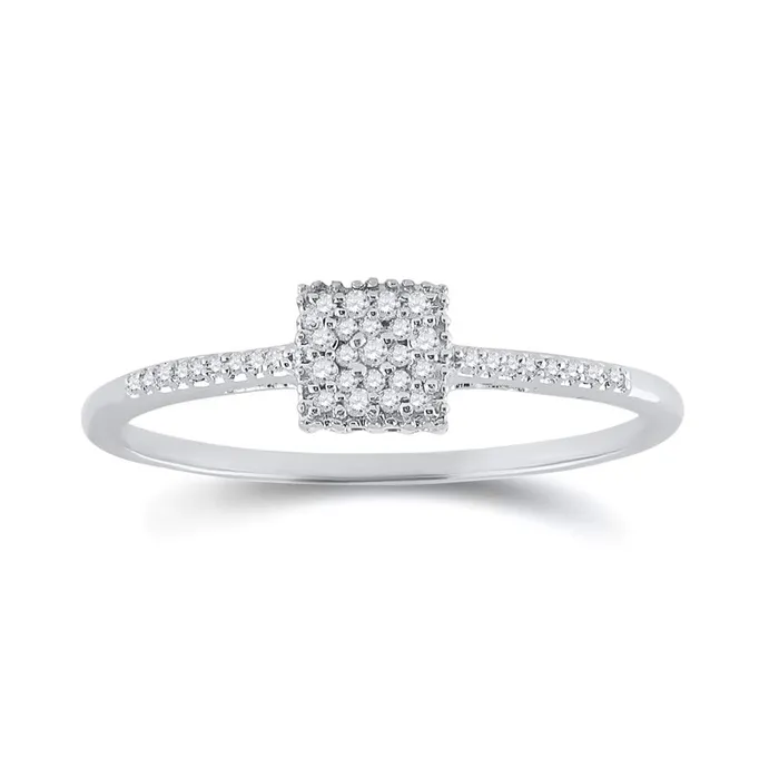 Rings gndatlanta 14k White Gold Round Diamond Square Cluster Ring 120 Cttw