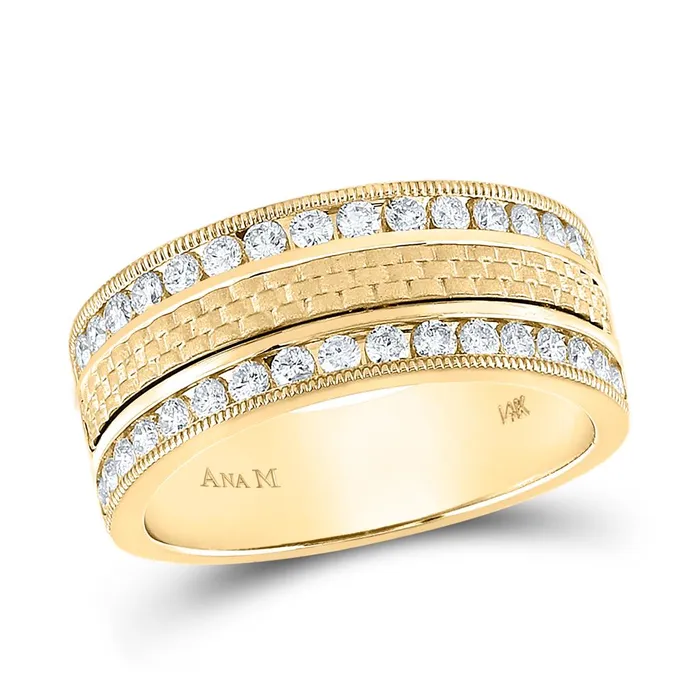 Rings gndatlanta 14k Yellow Gold Round Diamond Wedding Band Ring 1 Cttw