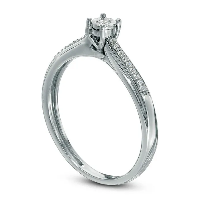 Rings Goldia 005 CT TW Natural Diamond Promise Ring in Solid 10K White Gold Rings Goldia 005 CT TW Natural Diamond Promise Ring in Solid 10K White Gold