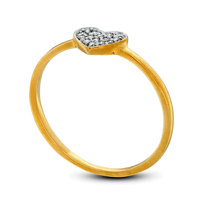 Rings Goldia 007 CT TW Composite Natural Diamond Heart Ring in Solid 10K Yellow Gold Rings Goldia 007 CT TW Composite Natural Diamond Heart Ring in Solid 10K Yellow Gold
