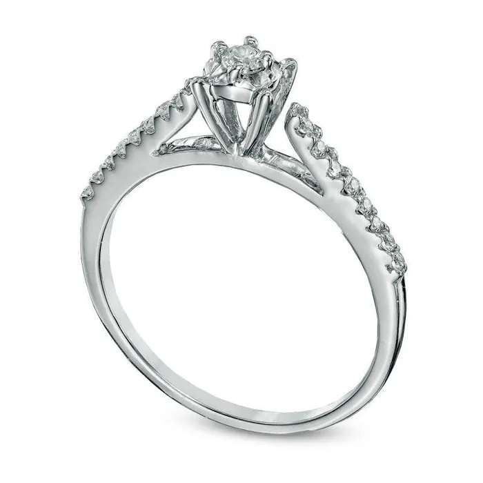 Rings Goldia 020 CT TW Natural Diamond Promise Ring in Solid 10K White Gold Rings Goldia 020 CT TW Natural Diamond Promise Ring in Solid 10K White Gold