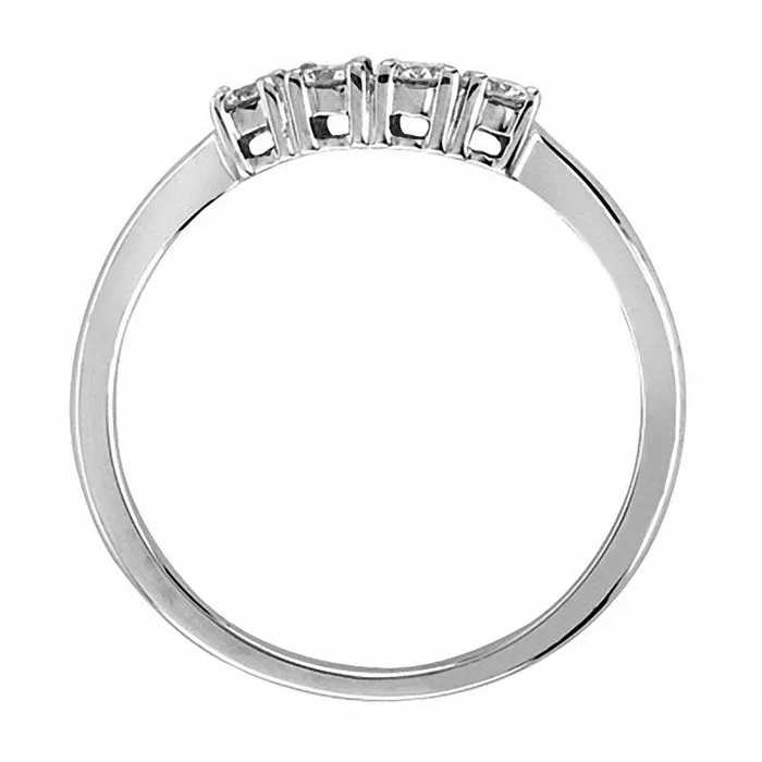 Rings Goldia 025 CT TW Natural Diamond Contour Wedding Band in Solid 14K White Gold