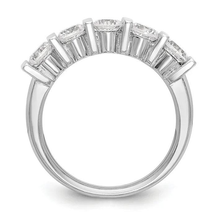 Rings Goldia 125ct CZ Solid Real 14K White Gold 5Stone Wedding Band Ring