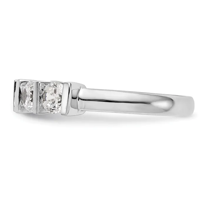 Rings Goldia 125ct CZ Solid Real 14K White Gold 5Stone Wedding Band Ring