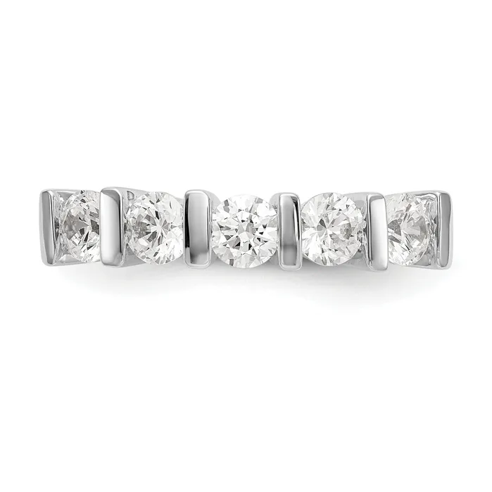 Rings Goldia 125ct CZ Solid Real 14K White Gold 5Stone Wedding Band Ring