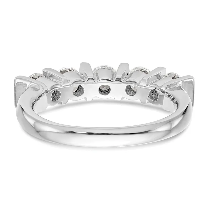 Rings Goldia 125ct CZ Solid Real 14K White Gold 5Stone Wedding Band Ring