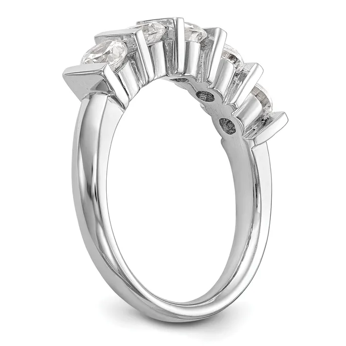 Rings Goldia 125ct CZ Solid Real 14K White Gold 5Stone Wedding Band Ring