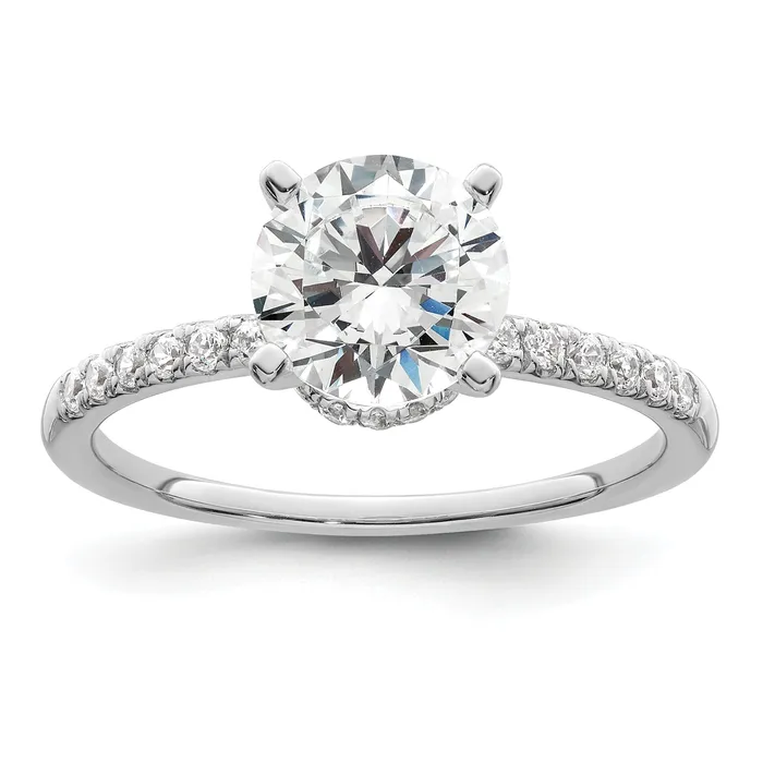 Rings Goldia 150ct CZ Solid Real 14K White Gold Round Engage Ring