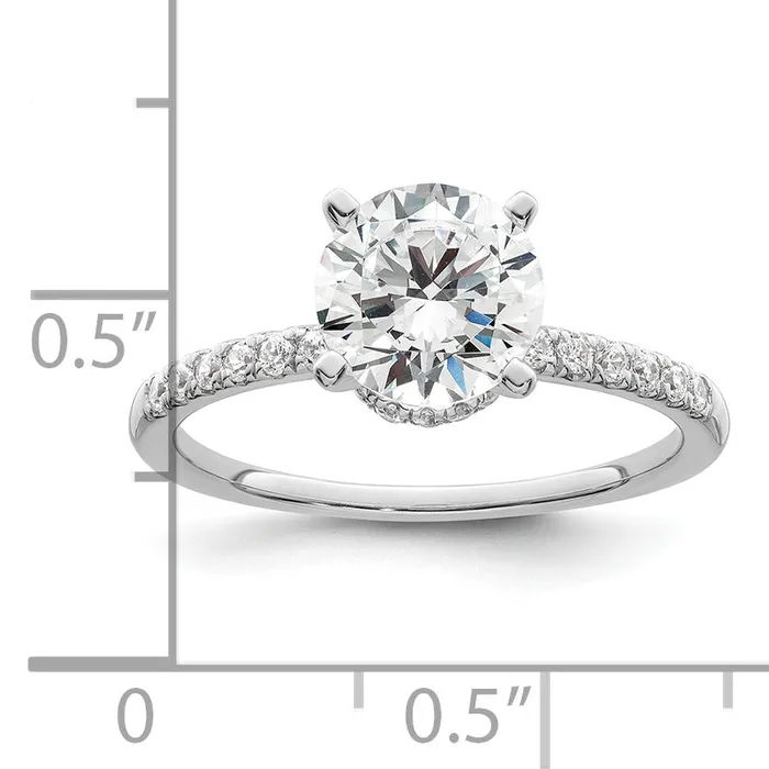 Rings Goldia 150ct CZ Solid Real 14K White Gold Round Engage Ring