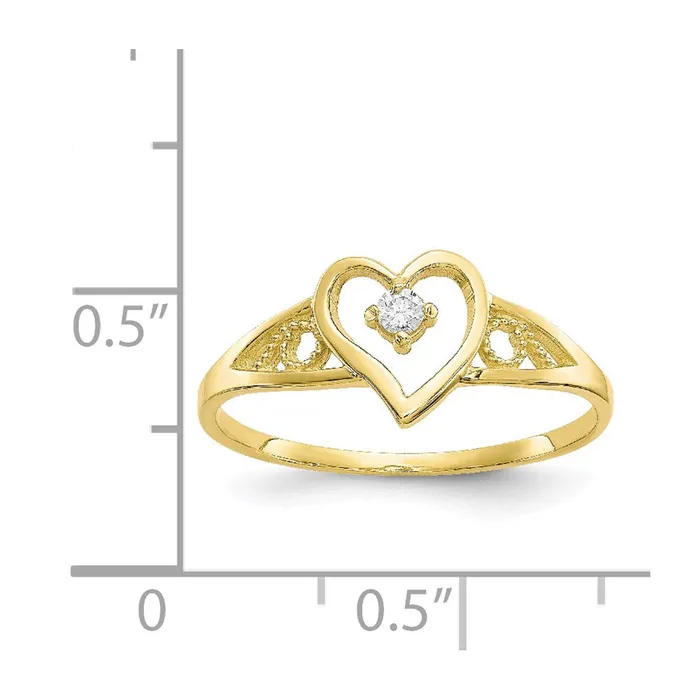 Rings Goldia 10K Yellow Gold Heart CZ Ring