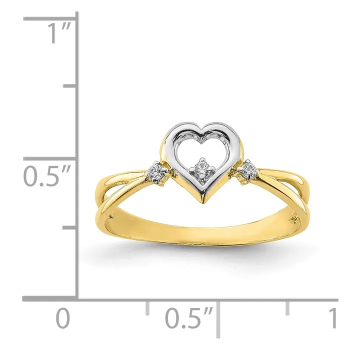 Rings Goldia 10K Yellow Gold wRhodium CZ Fancy Heart Ring