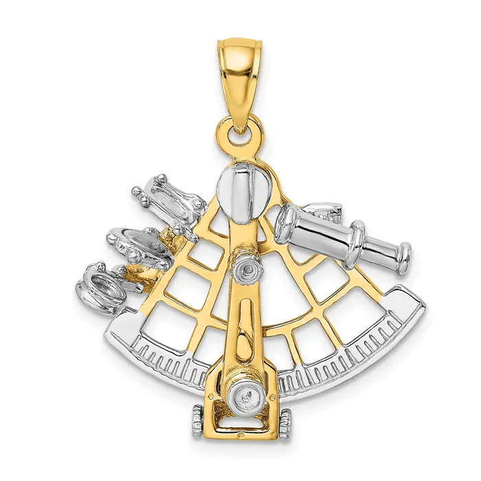 Rings Goldia 14k Twotone Gold 3D Moveable Sextant Charm