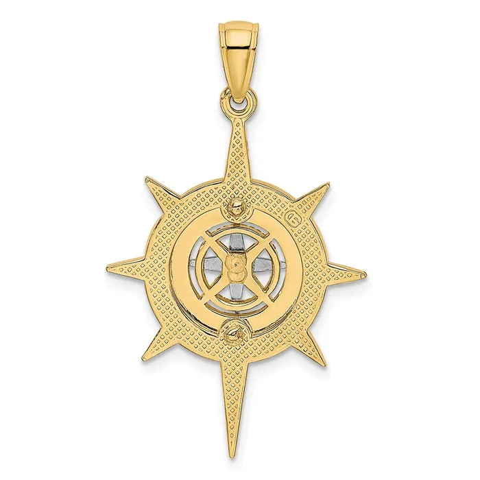 Rings Goldia 14k Twotone Gold Twotone Gold Star w Nautical Compass Charm