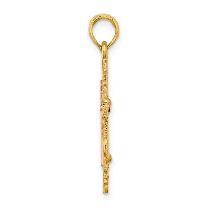 Rings Goldia 14k Twotone Gold Twotone Gold w Lace Trim Cross Charm