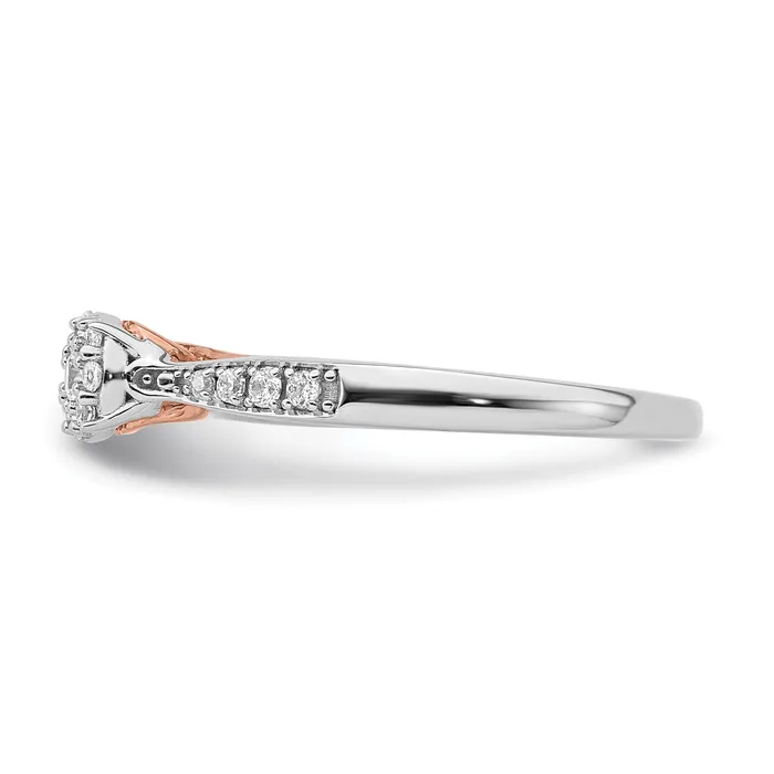 Rings Goldia 14k Twotone Two Tone Rose and White Gold 15 Ct Lab Grown Diamond VSSI G Petite Engagement Ring
