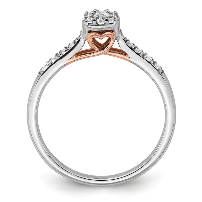 Rings Goldia 14k Twotone Two Tone Rose and White Gold 15 Ct Lab Grown Diamond VSSI G Petite Engagement Ring