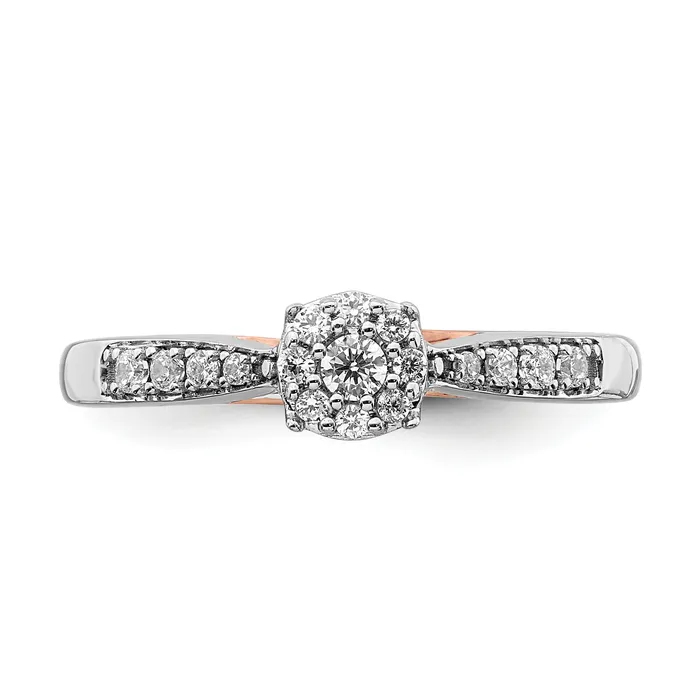 Rings Goldia 14k Twotone Two Tone Rose and White Gold 15 Ct Lab Grown Diamond VSSI G Petite Engagement Ring