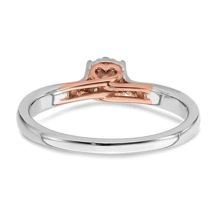 Rings Goldia 14k Twotone Two Tone Rose and White Gold 15 Ct Lab Grown Diamond VSSI G Petite Engagement Ring