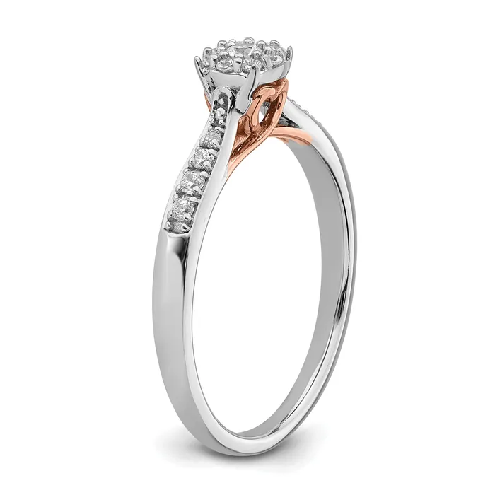 Rings Goldia 14k Twotone Two Tone Rose and White Gold 15 Ct Lab Grown Diamond VSSI G Petite Engagement Ring